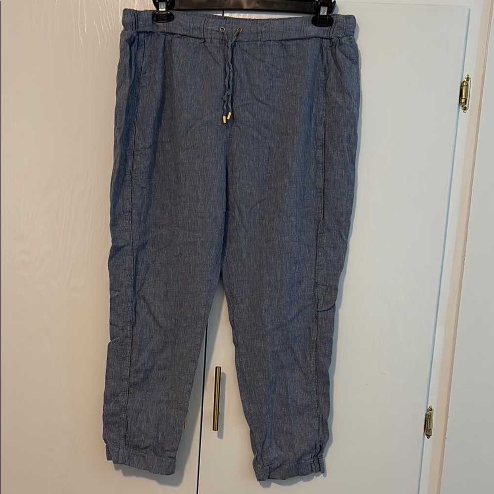 Ellen Tracy linen light blue pants size XL